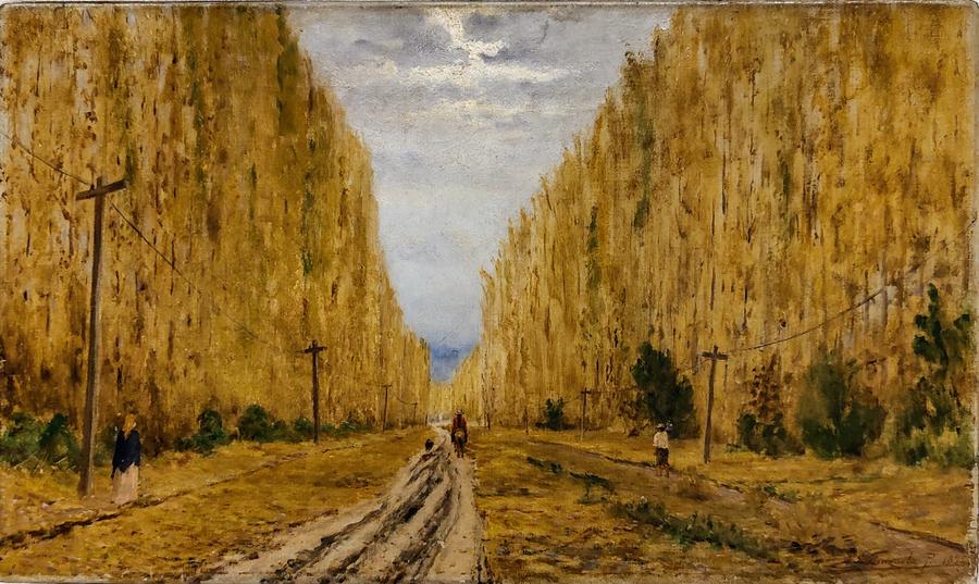 Painting of tall fields.