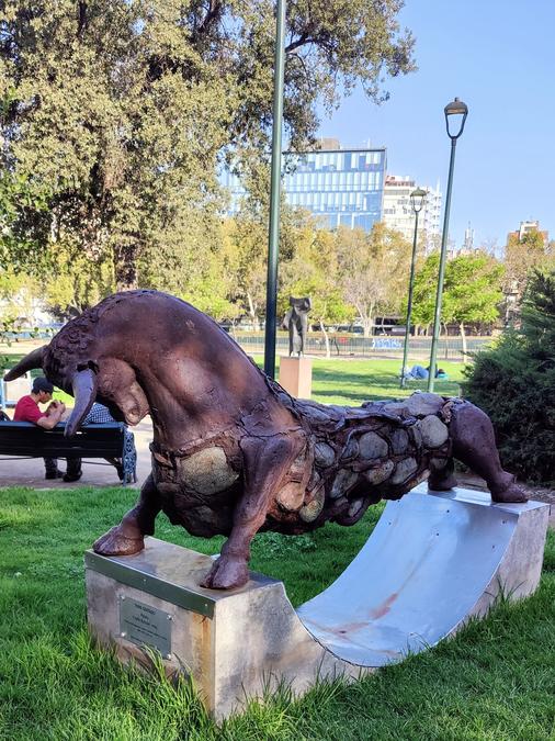 A sculpture called Sitting Bull of it's namesake.