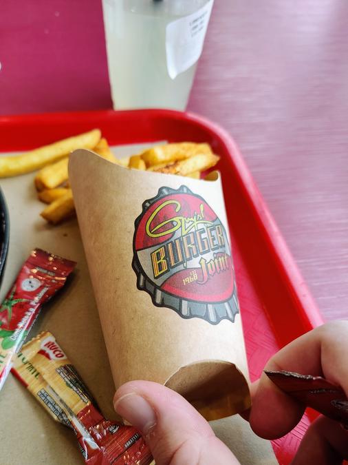 Fries from Guy Fieri's restaurant in the Bogotá airport.