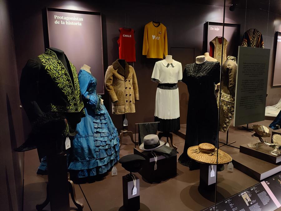 Outfits on display at the National History Museum of Chile.