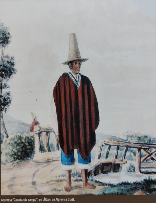 Painting of a countryman with a tall hat.