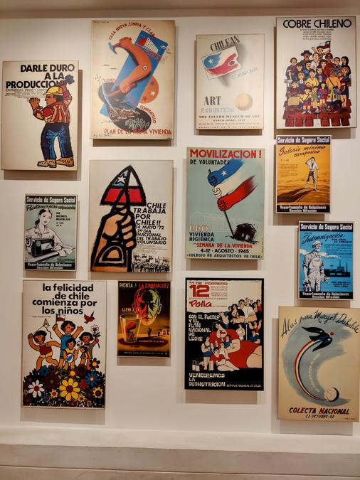 Posters on display from the 1900s.