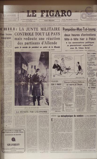 The front page of Le Figaro reporting on the coup.