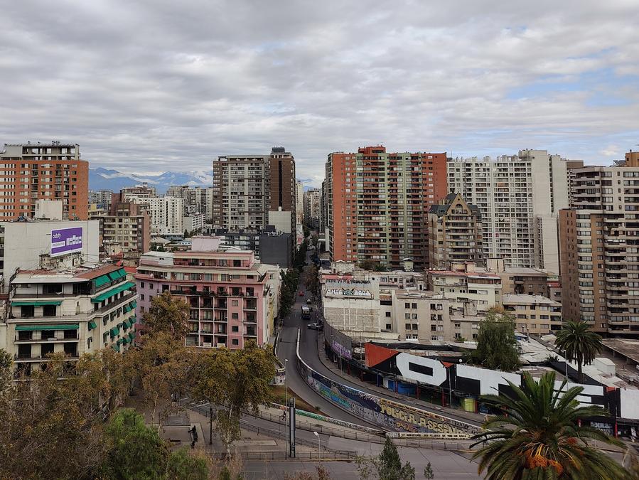 A view of the downtown from a lower viewpoint on the hill.