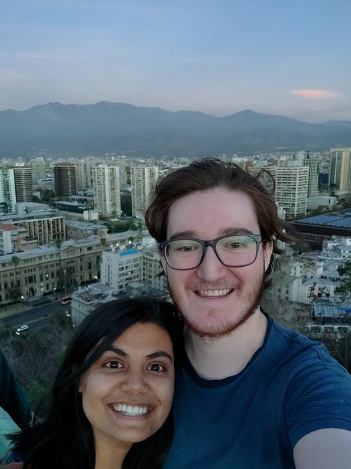 Aishwarya and me at the top of Cerro Santa Lucía.