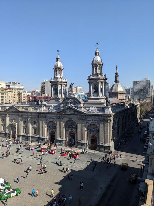 View of the Metropolitan Cathedral from the balcony of the Museum tower.