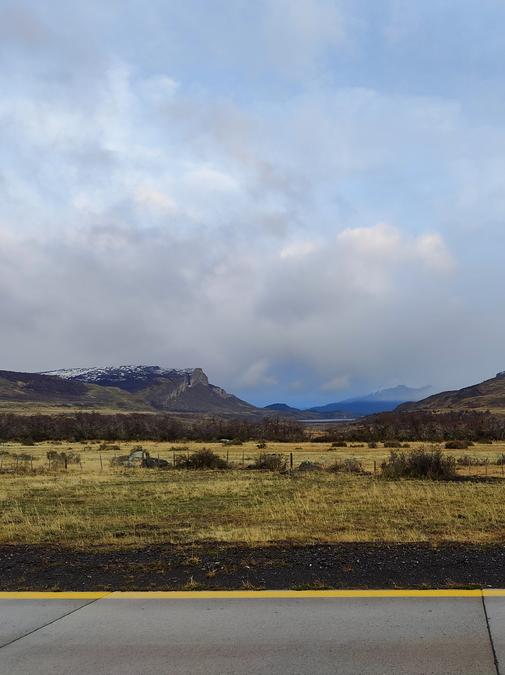 The patagonian foothills and sky.