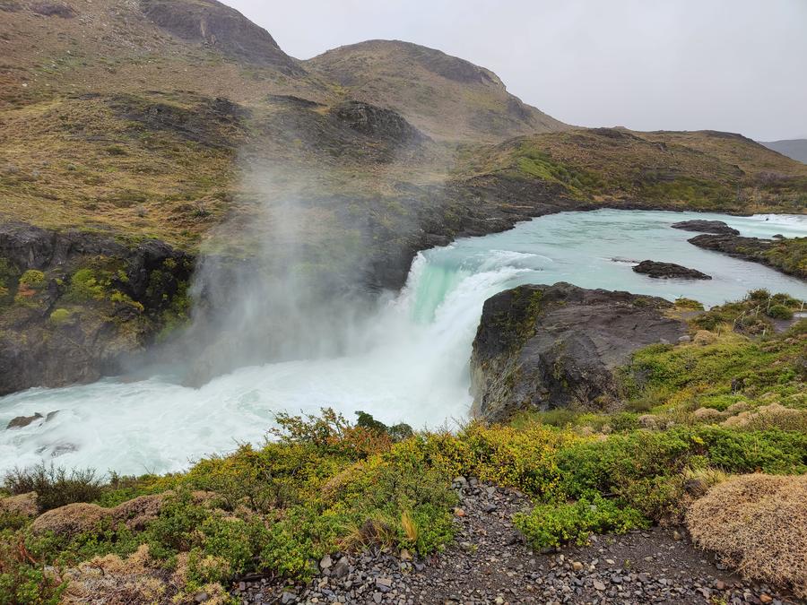 A short but powerful waterfall on a hike.